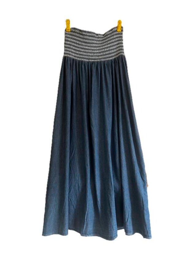 vestido nido abeja, vaquero