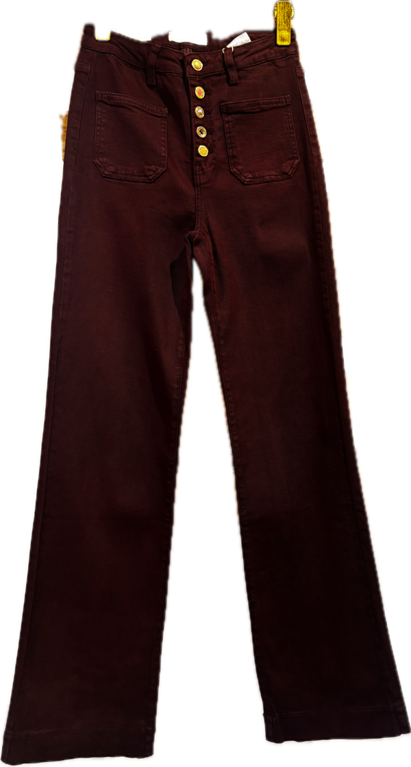 Pantalón Burdeos De Botones (Otras Marcas)