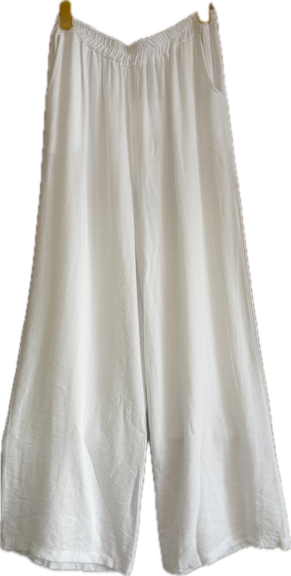 Pantalon Lino con Cintura Goma