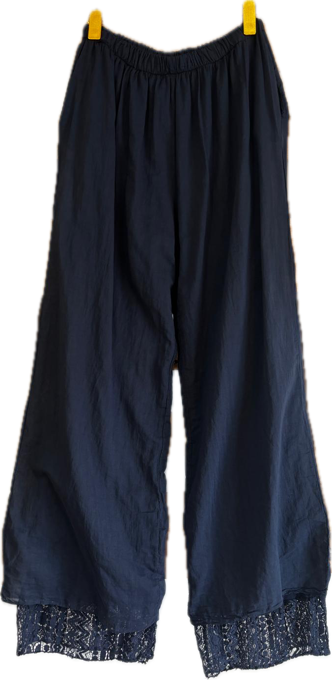 Pantalón de Encaje y Cintura de Goma