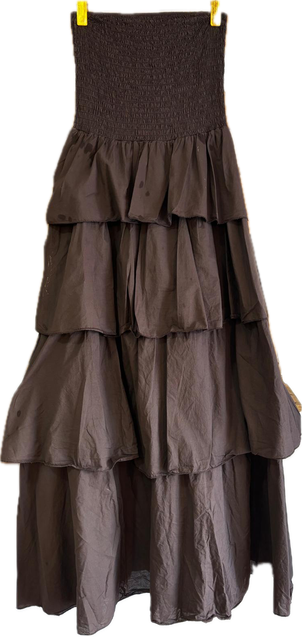Vestido de Nido de Abeja y Volantes