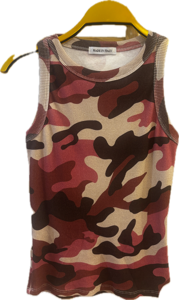 Top Camuflaje burdeos