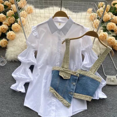 Denim Top 2 Piece Set