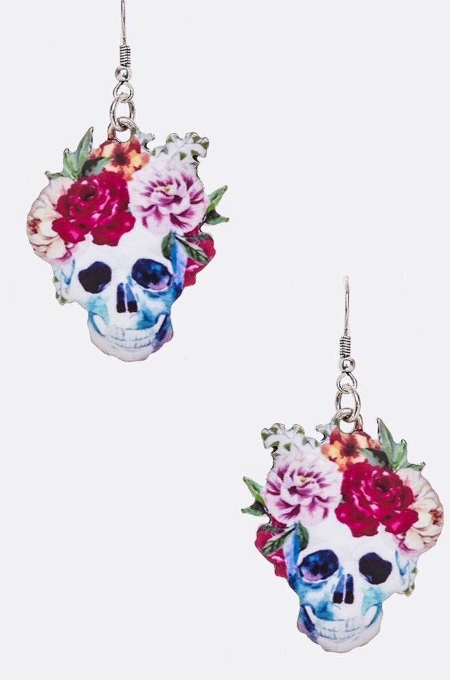 Flower Skull Earrings Skull e Earrings
