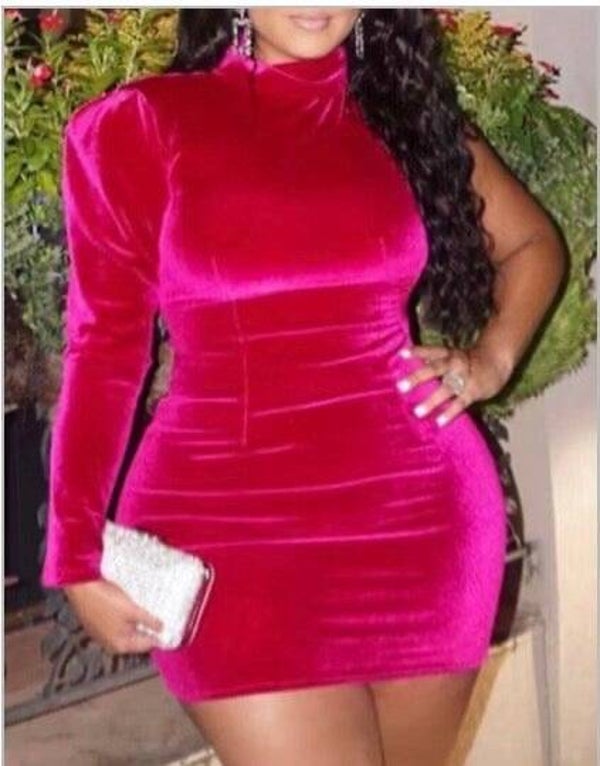 Fuchsia Velvet Dress