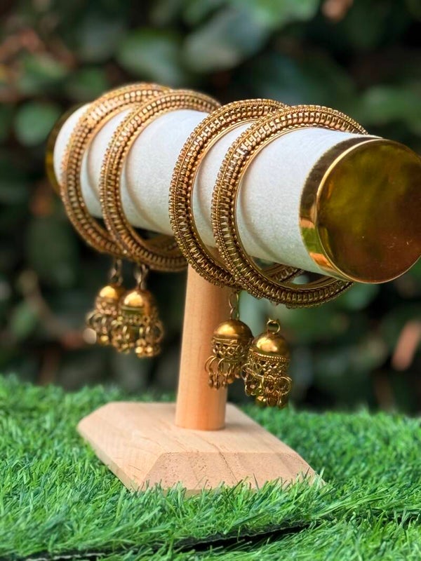 Gold Jhumka bangles