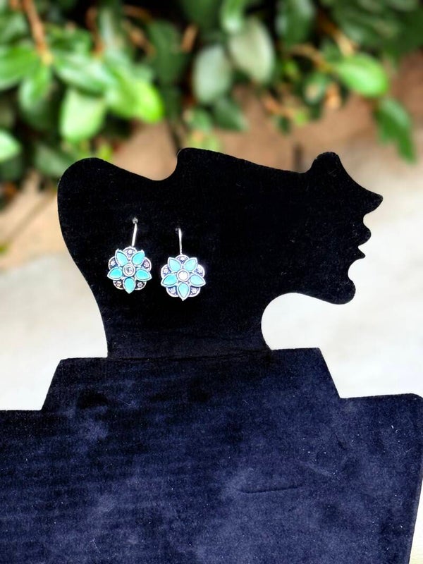 Western teal earrings