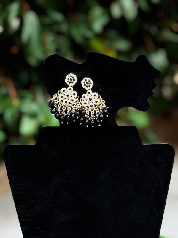 Chandbali black earrings
