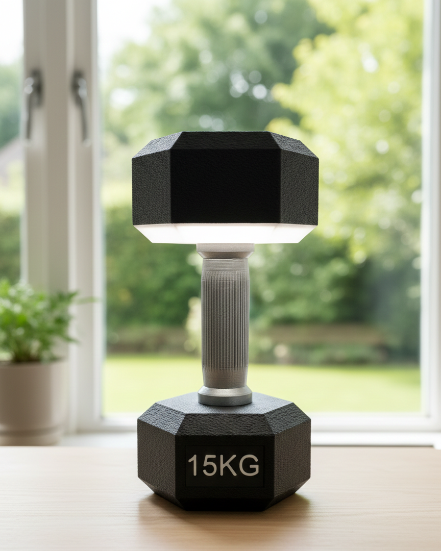 Mancuerna 3D con luz led