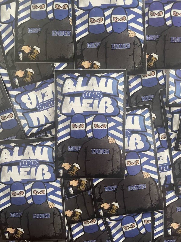 Blau und Weiß Aufkleber