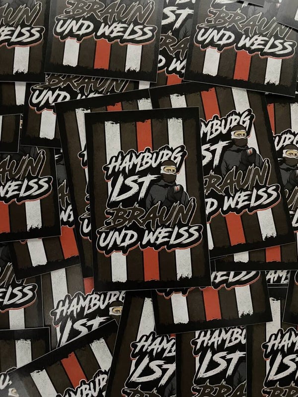 Hamburg ist Braun und Weiss Stickers