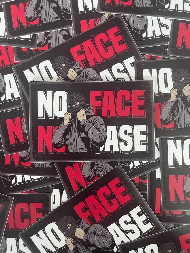 No Face No Case Stickers