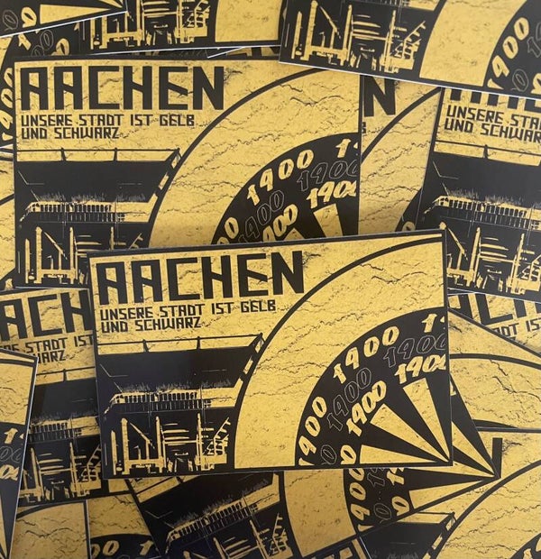 Aachen, unsere Stadt ist gelb und schwarz Aufkleber