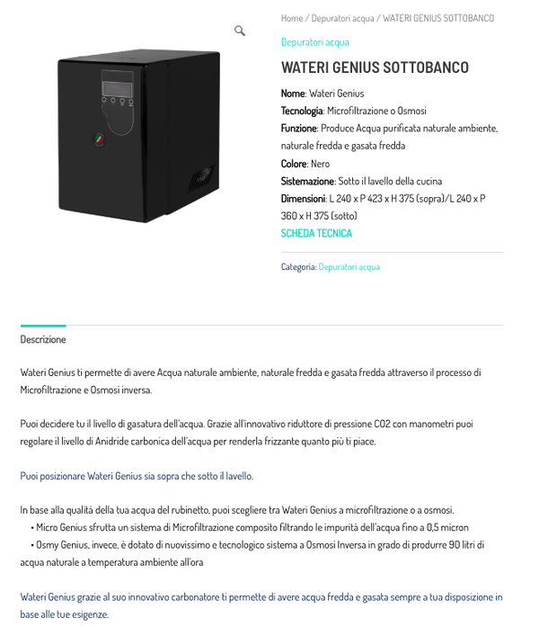 WATERI24 SOTTOBANCO FRIGO GASATORE