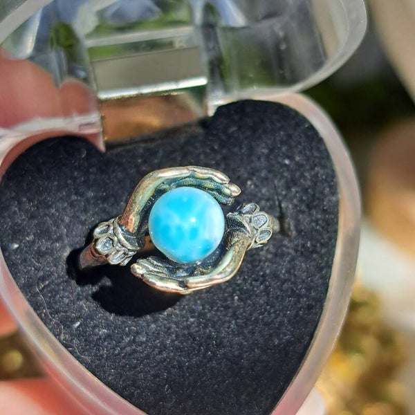 Larimar "Hands" Ring Maat 17,5 (5)