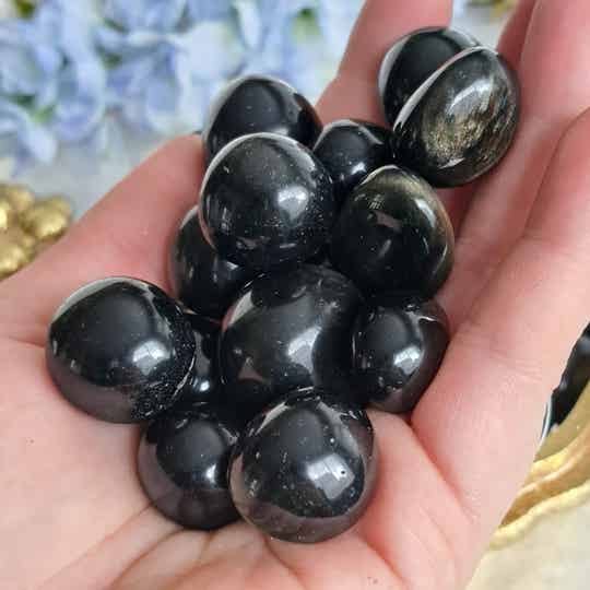 Goud Obsidiaan Trommelstenen