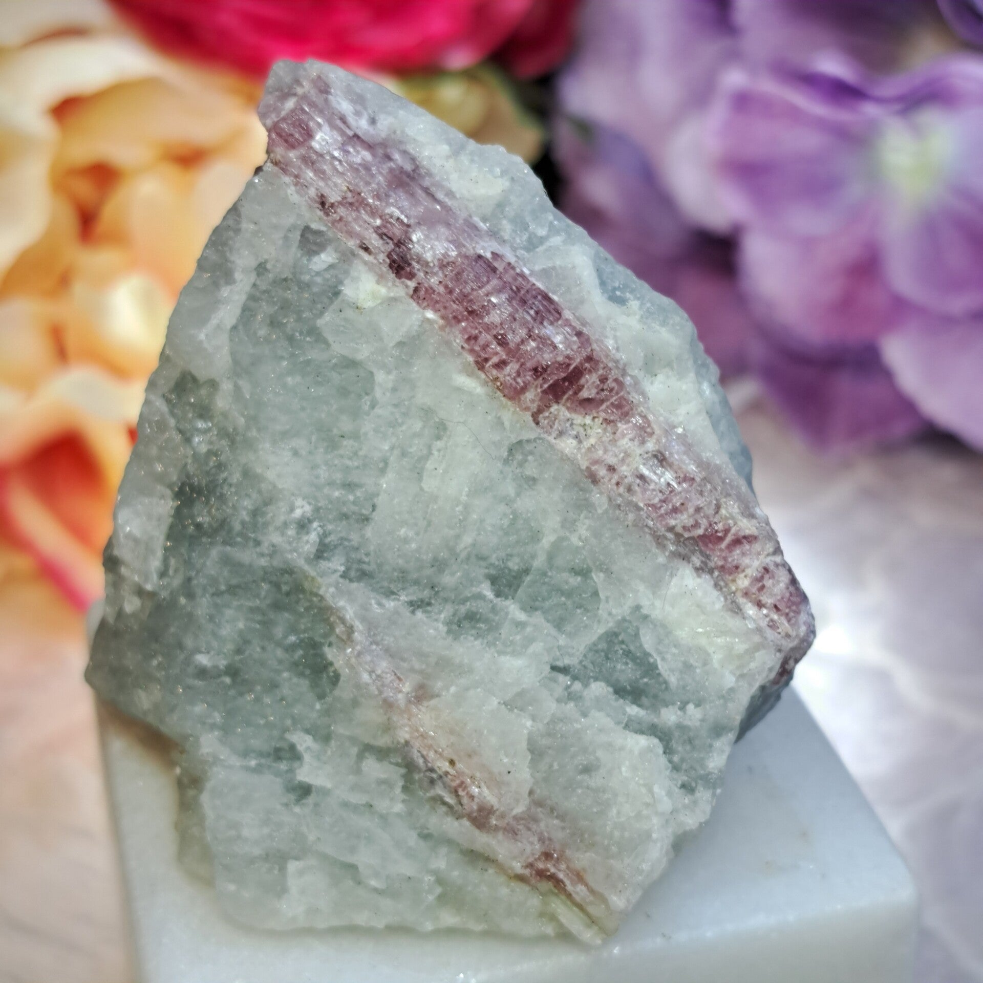 Aquamarijn met Roze Toermalijn (2)