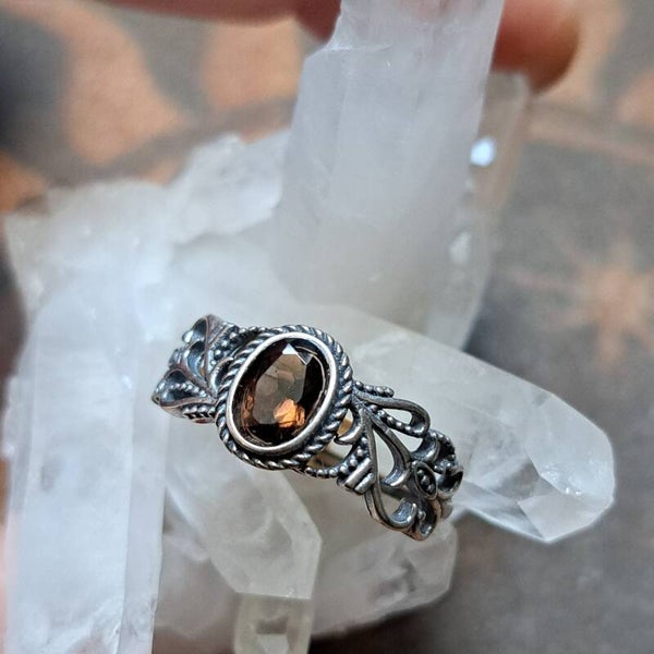 Rookkwarts Ring Facetgeslepen Maat 18