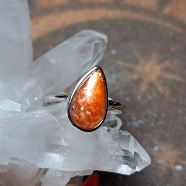 Zonnesteen Ring Maat 17,5 (1)