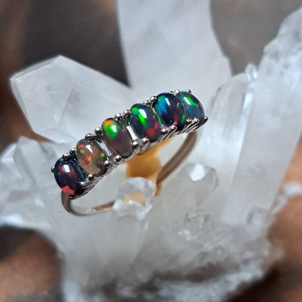 Donkere Welo Opaal Ring Maat 17,5 (1)