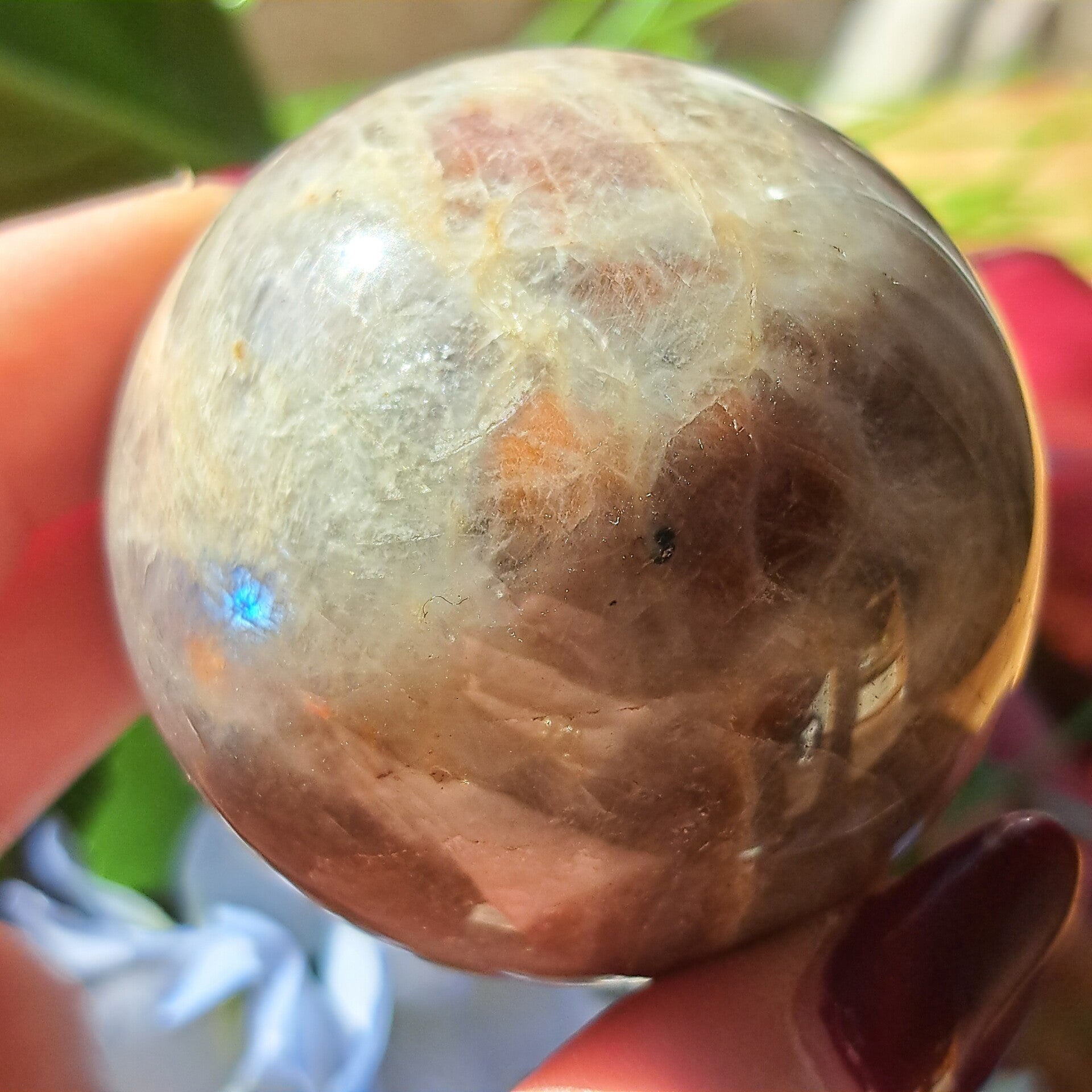 Maansteen Bol Blauwe Flash (2)