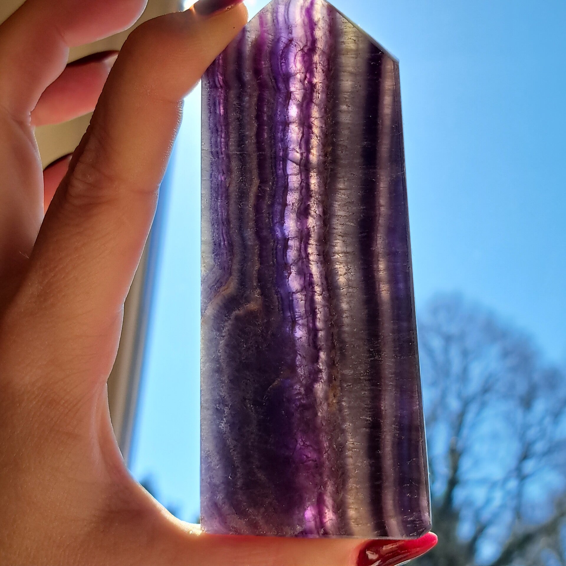 Paarse "Silky" Fluoriet Punt (8)