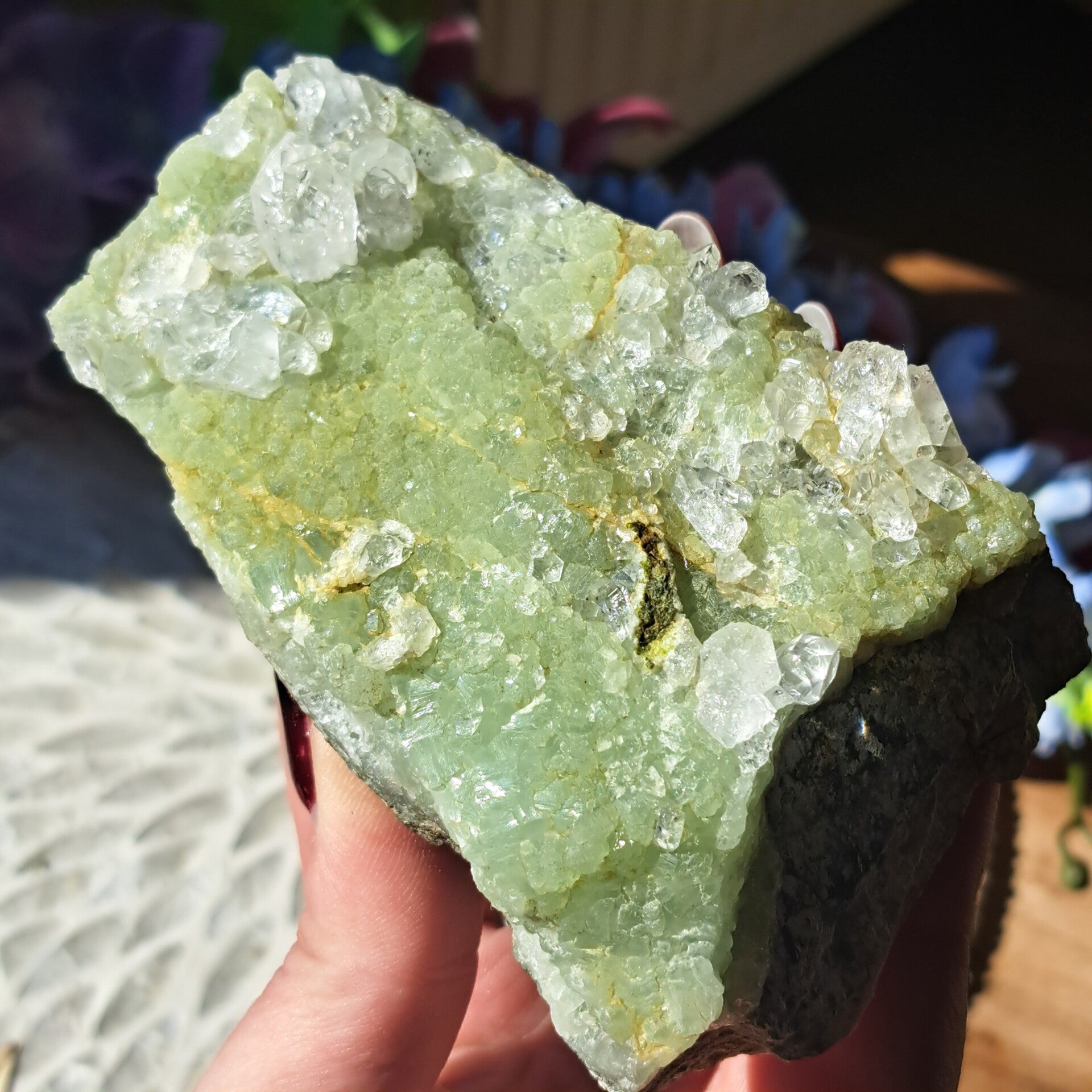 Prehniet met Kwarts (5)