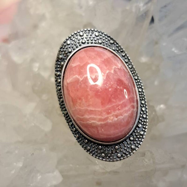 Rhodochrosiet Ring Maat 19