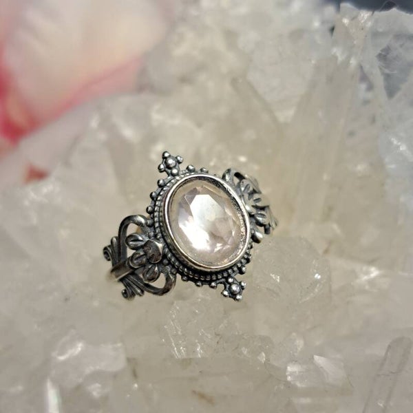 Rozenkwarts Ring maat 18,5