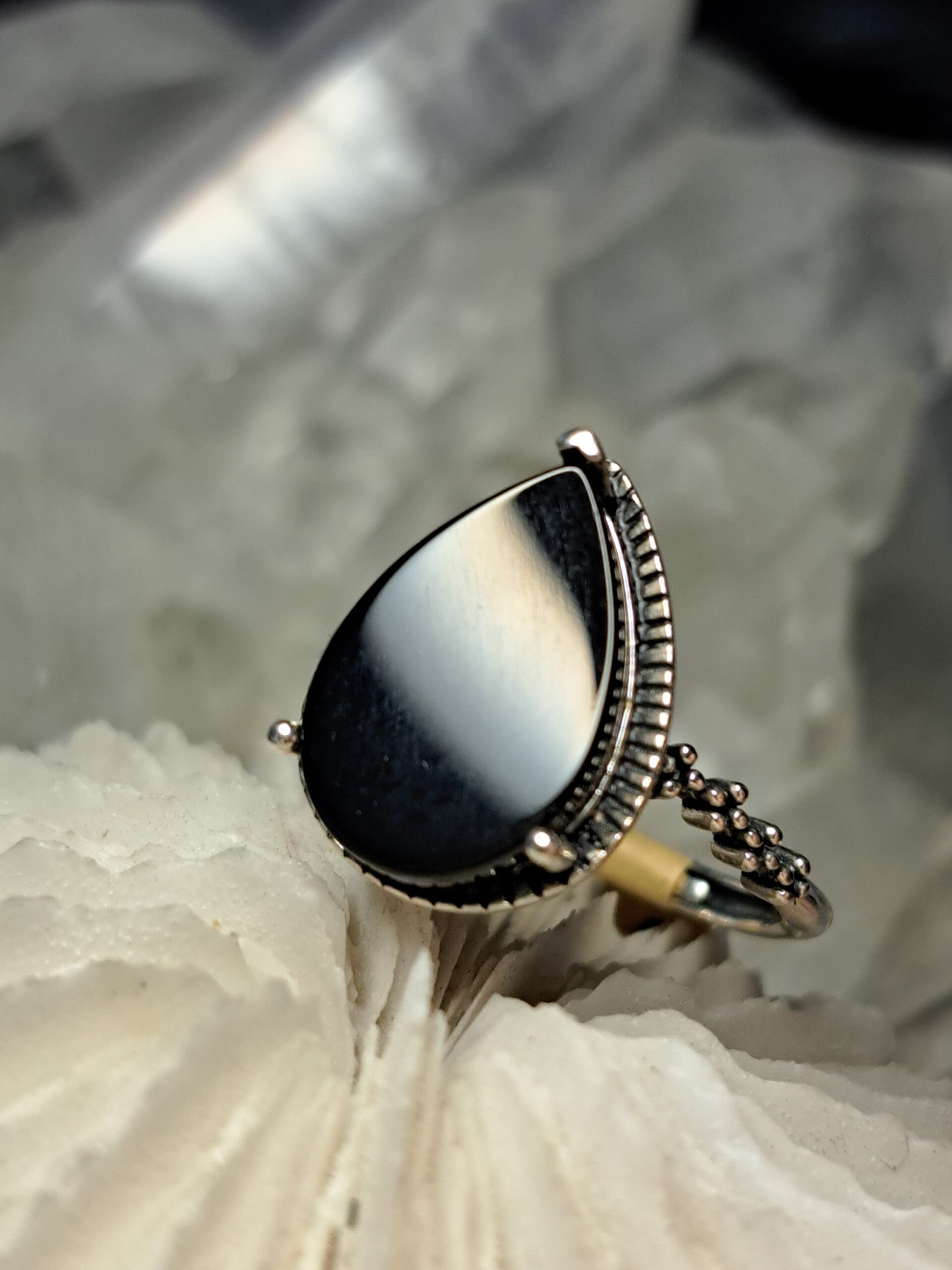 Obsidiaan Ring Maat 18
