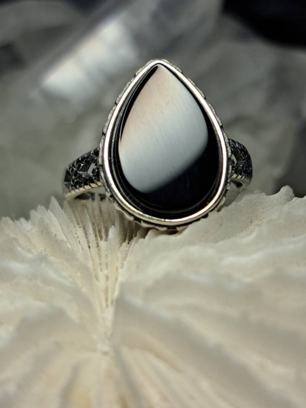 Obsidiaan Ring Maat 18,5