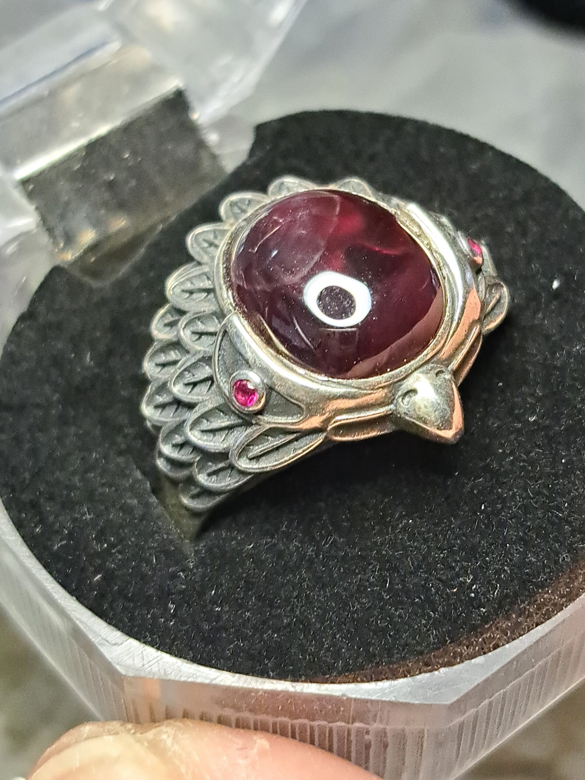 Granaat met Robijn Ring Maat 18,5