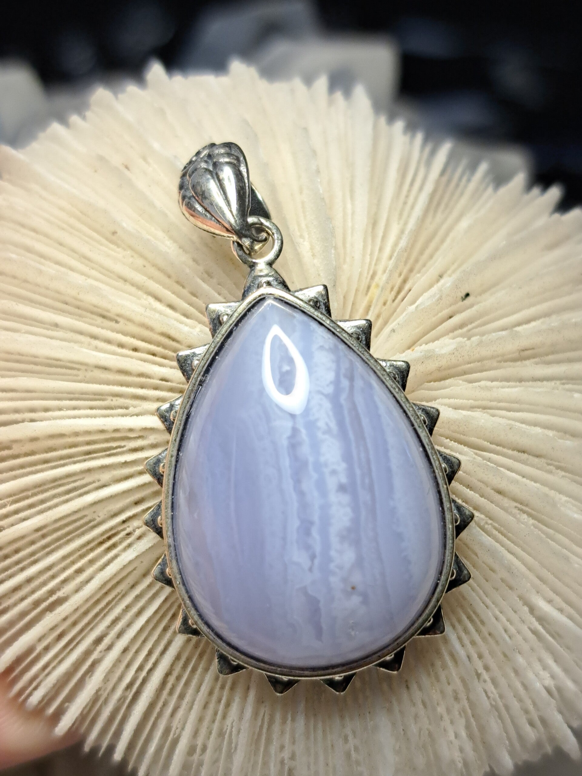 Blauwe Chalcedoon Hanger