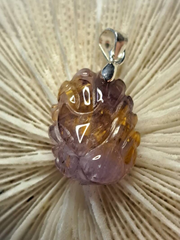 Amethist met Goethiet 9tail Fox hanger