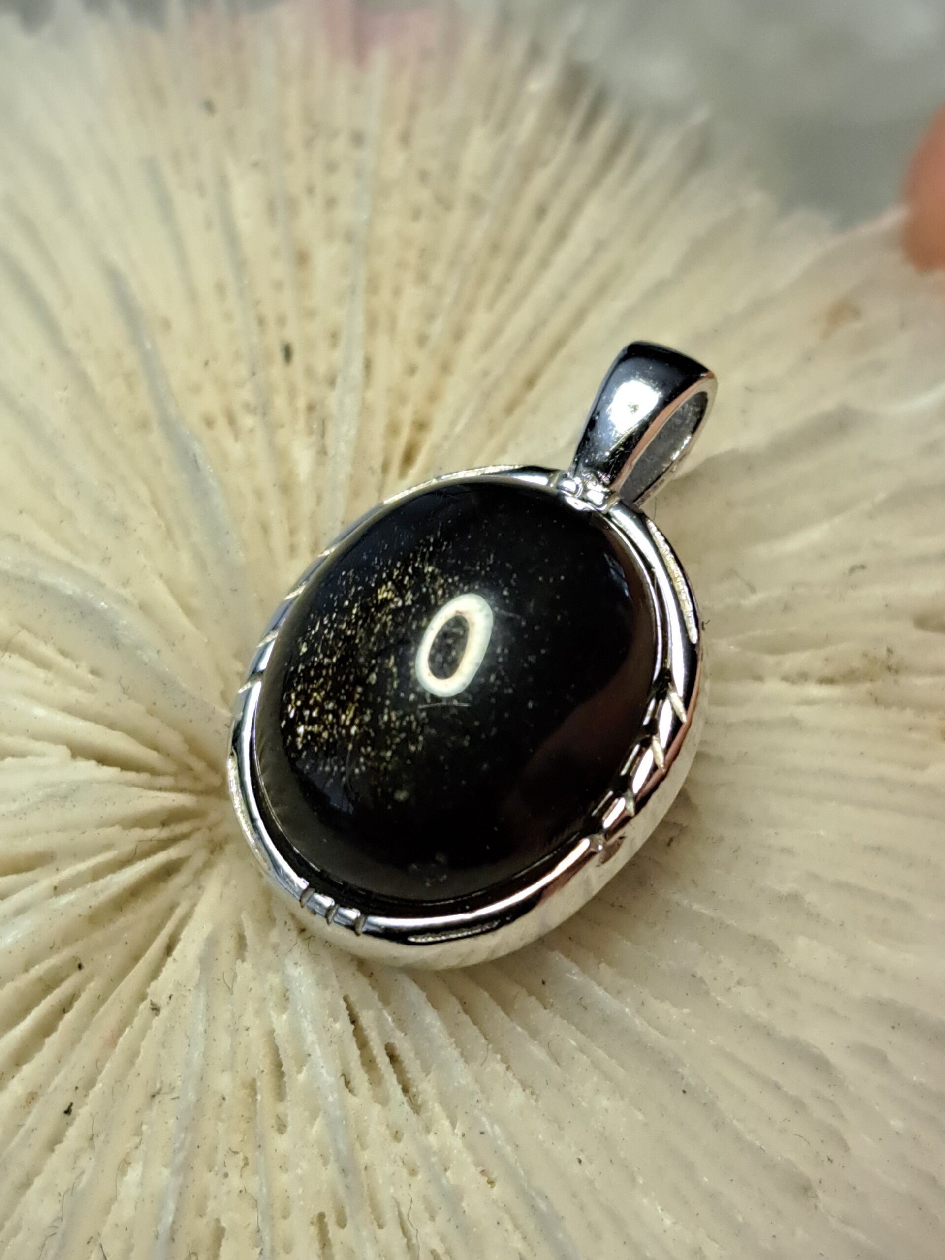 Goud Obsidiaan hanger