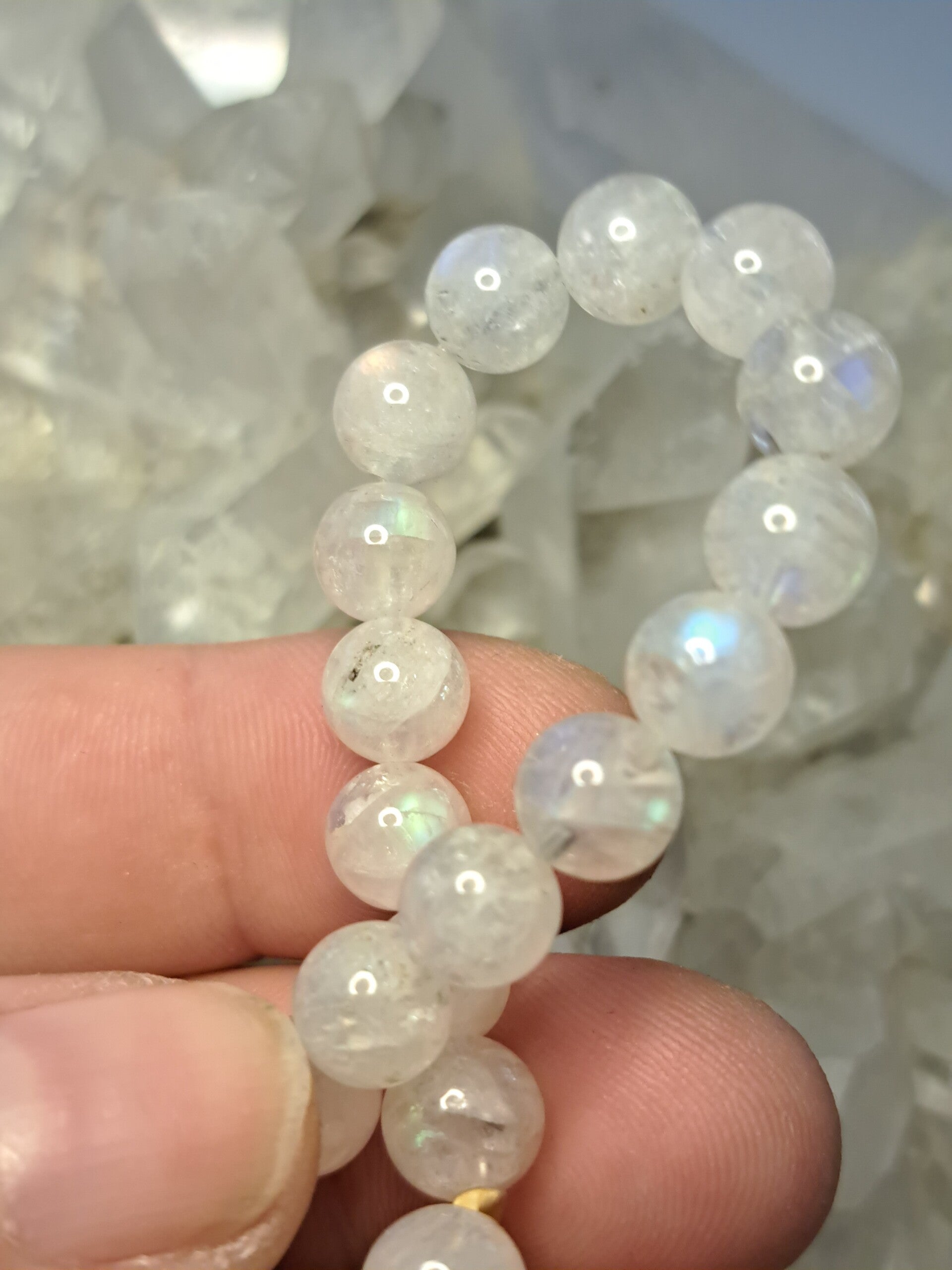 Madagaskar Maansteen Armband 7,5mm kraal