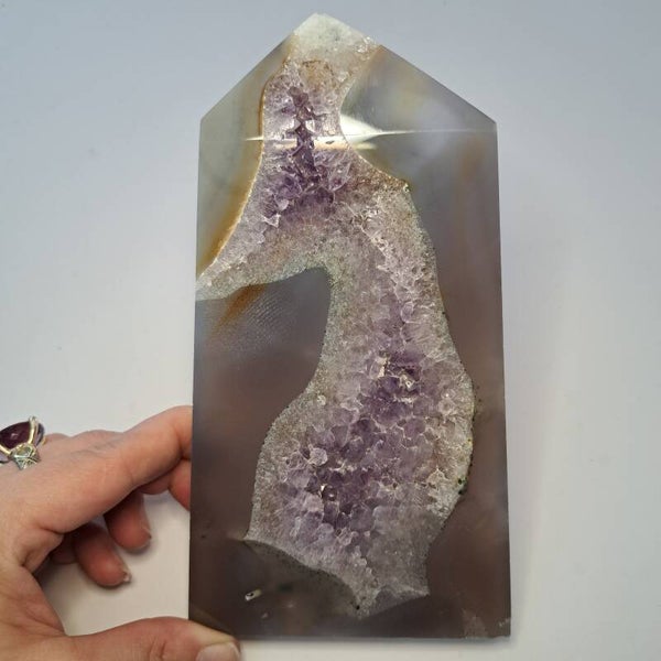 Agaat met Amethist XL Punt (11)