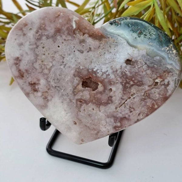 Roze Chalcedoon XL Hart