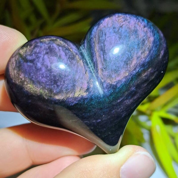 Regenboog Obsidiaan Hart (6)