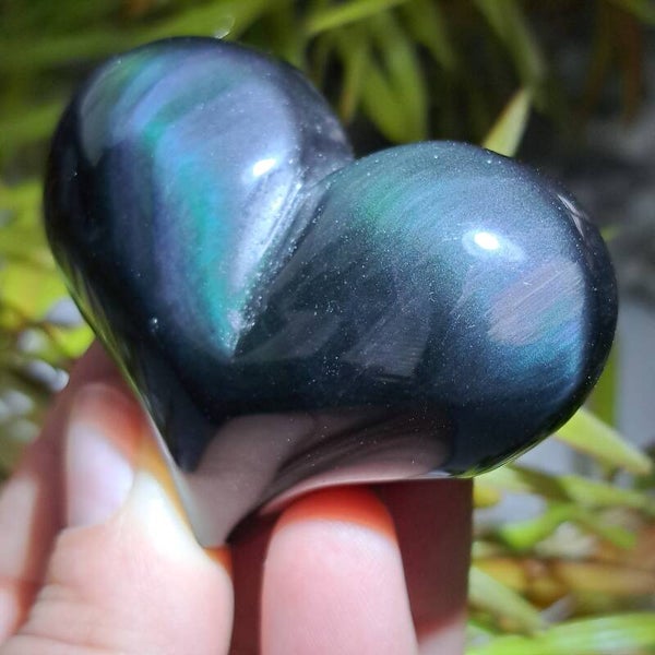 Regenboog Obsidiaan Hart (8)