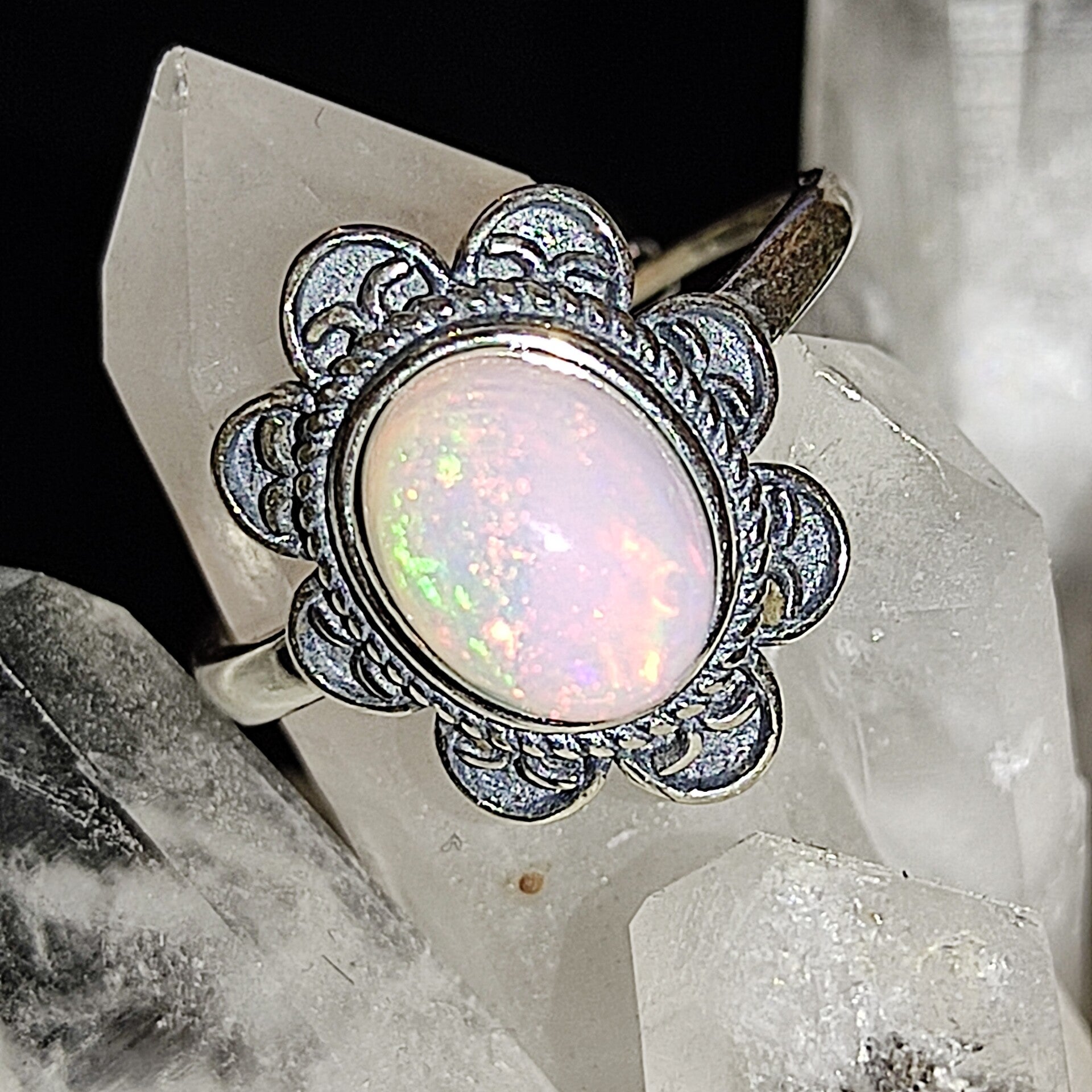 Opaal Ring Zilver (3) maat 18,5