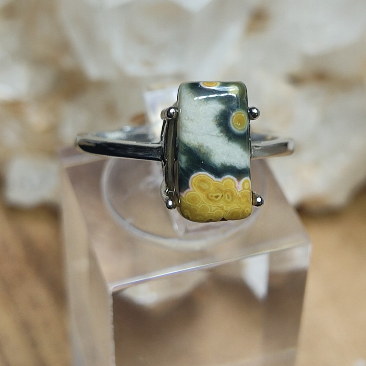 Oceaanjaspis Ring Maat 16