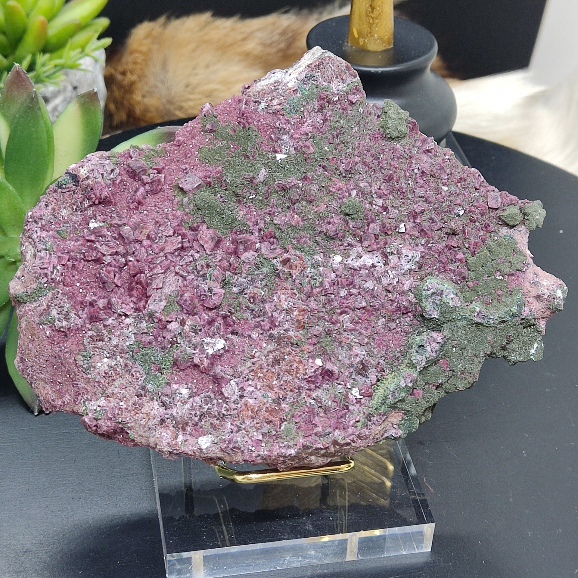 Cobalto Calciet met Malachiet Cluster