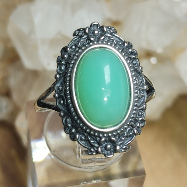 Chrysopraas Ring Maat 18,5