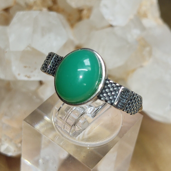 Chrysopraas Ring Maat 19,5