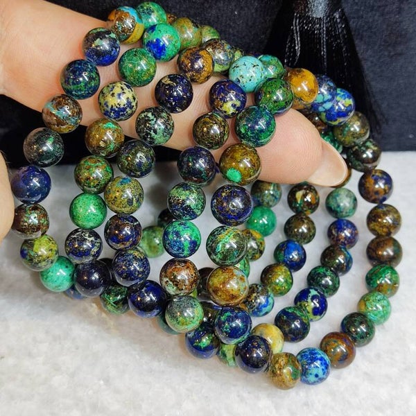Chrysocolla & Azuriet Armband 8mm kraal
