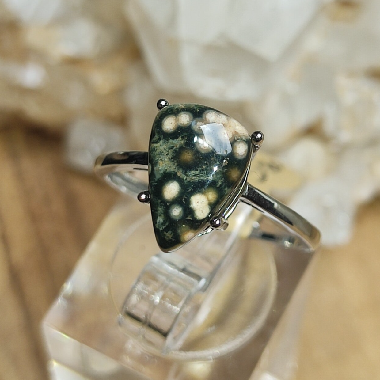 Oceaanjaspis Ring Maat 17,5