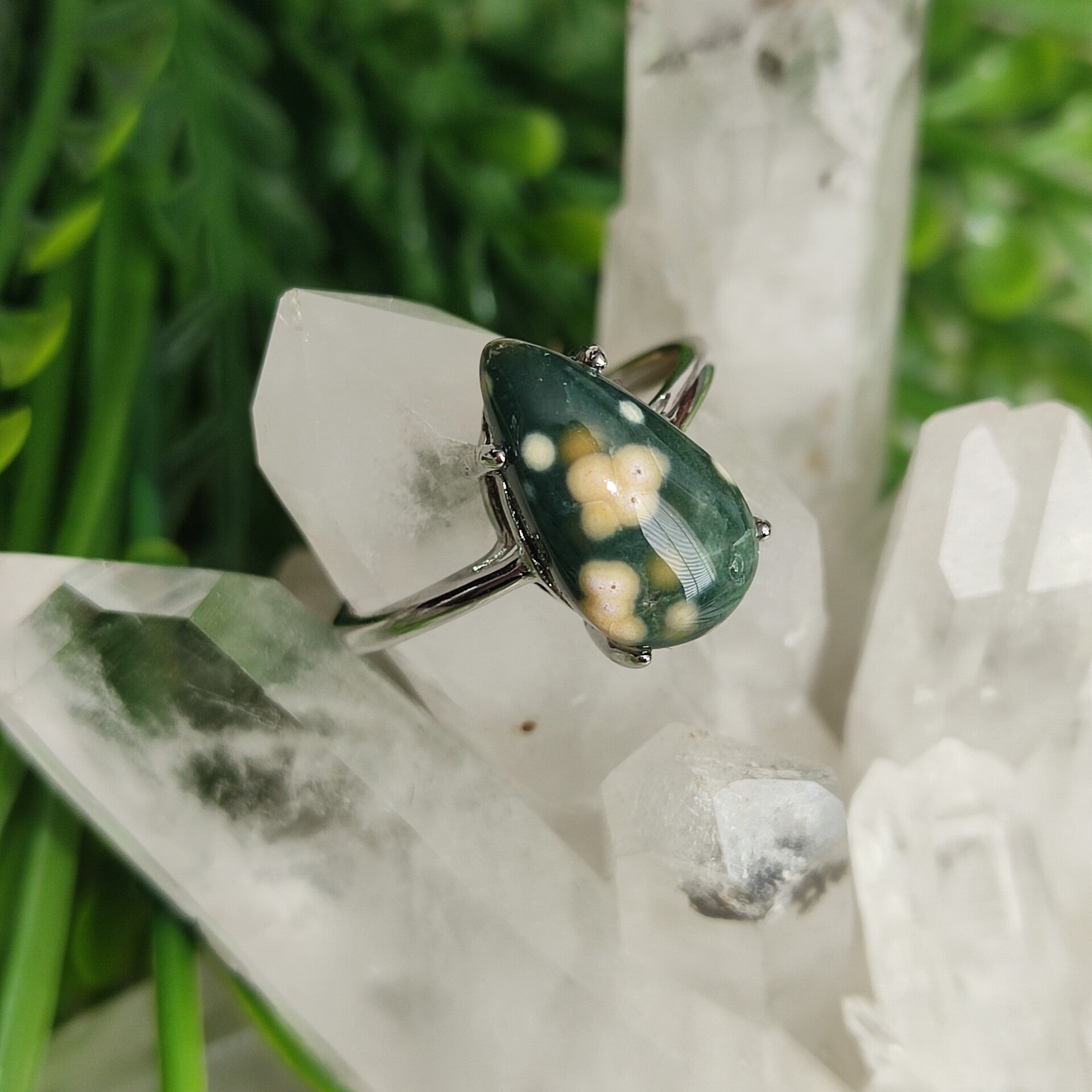 Oceaanjaspis Ring Maat 18