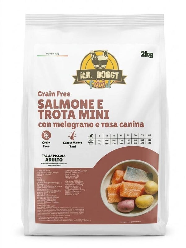 Grain-Free 60+  Salmone e Trota mini Con ananas e melograno