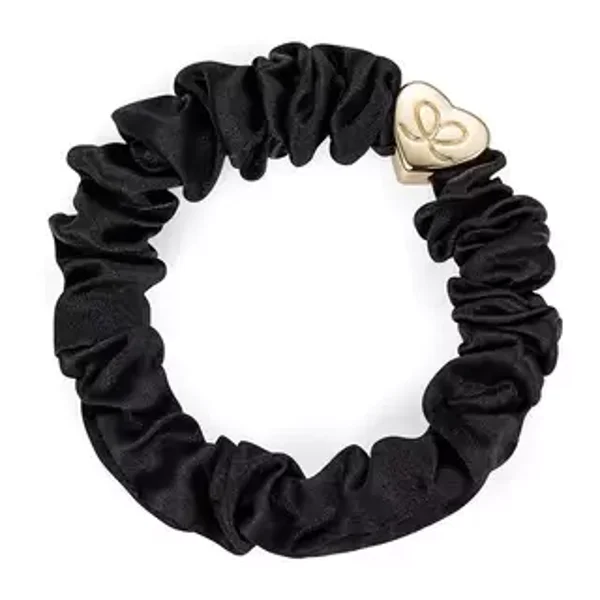 GOUDEN HART ZIJDEN SCRUNCHIE ZWART